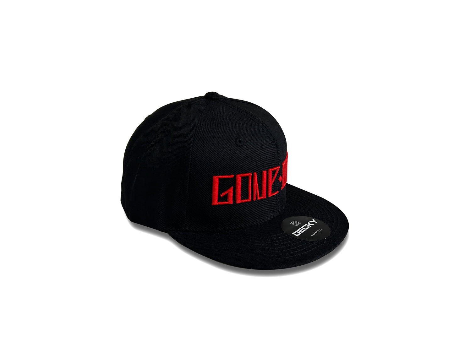 CLASSIC GONEDOG BLACK SNAP BACK WITH RED LETTERING